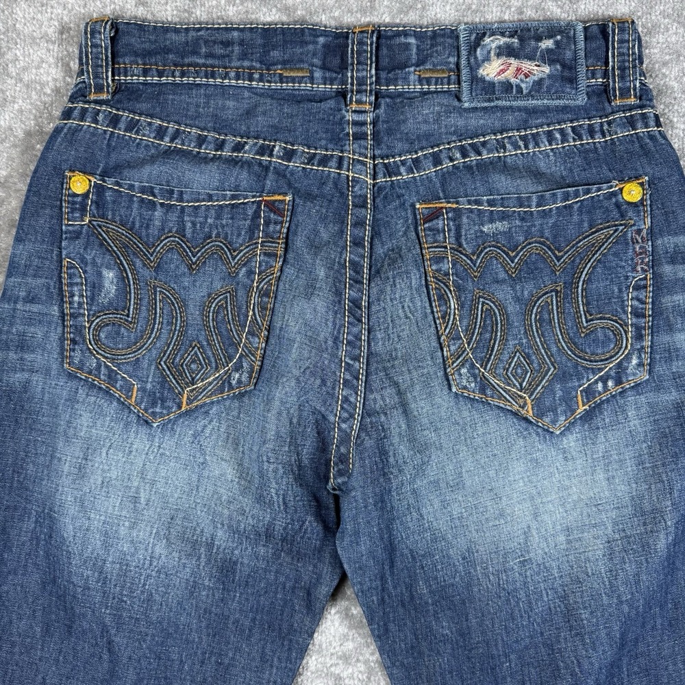 Mek Denim Jeans Men's 32x34 Blue Bootcut Bogota Linen Blend